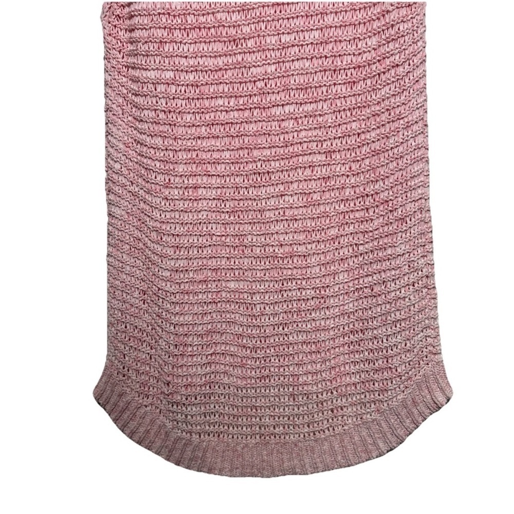 Lou & Grey For Women XL Sweater Dress Hi Low Sleeveless Pink Crochet Knit Beachy - Picture 10 of 14